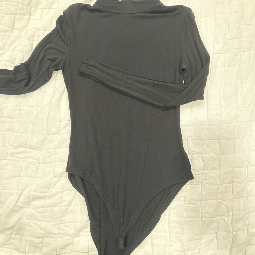 Black Long-Sleeve Bodysuit One Piece
